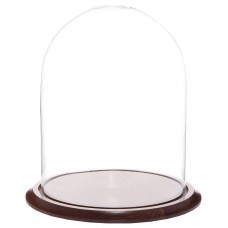 Plymor Brand 11.75" x 15" Glass Display Dome Cloche (Walnut Base) 840003106411  192571281931